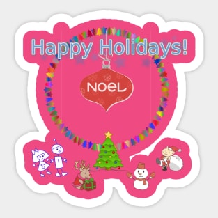 Happy Holidays with Friends by Hidemi Woods Sticker